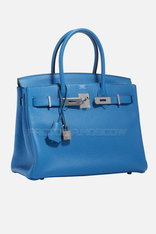 Hermes Birkin 30 Bleu Zanzibar Clemence PHW