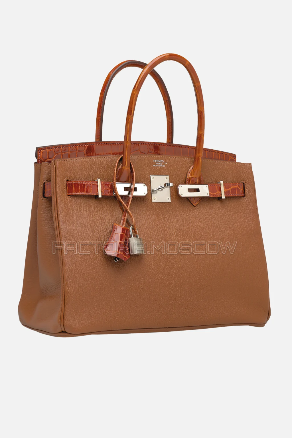 Hermes Birkin Touch 30 Shiny Étrusque Niloticus Crococdile/Noisette Chevre PHW
