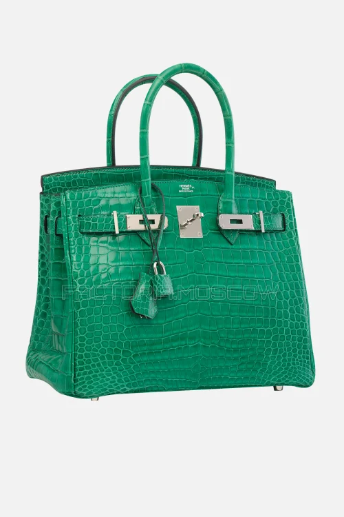 Hermes Birkin 30 Shiny Menthe Porosus Crocodile PHW