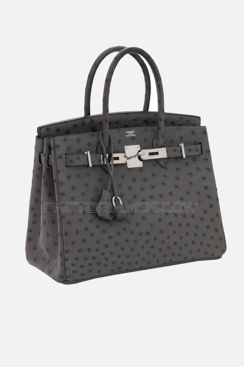 Hermes Birkin 30 Graphite Ostrich PHW