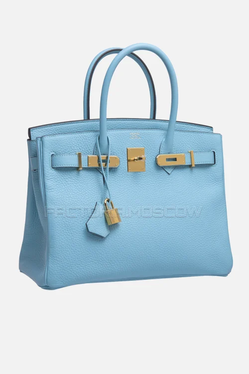 Hermes Birkin 30 Bleu Atoll Clemence GHW