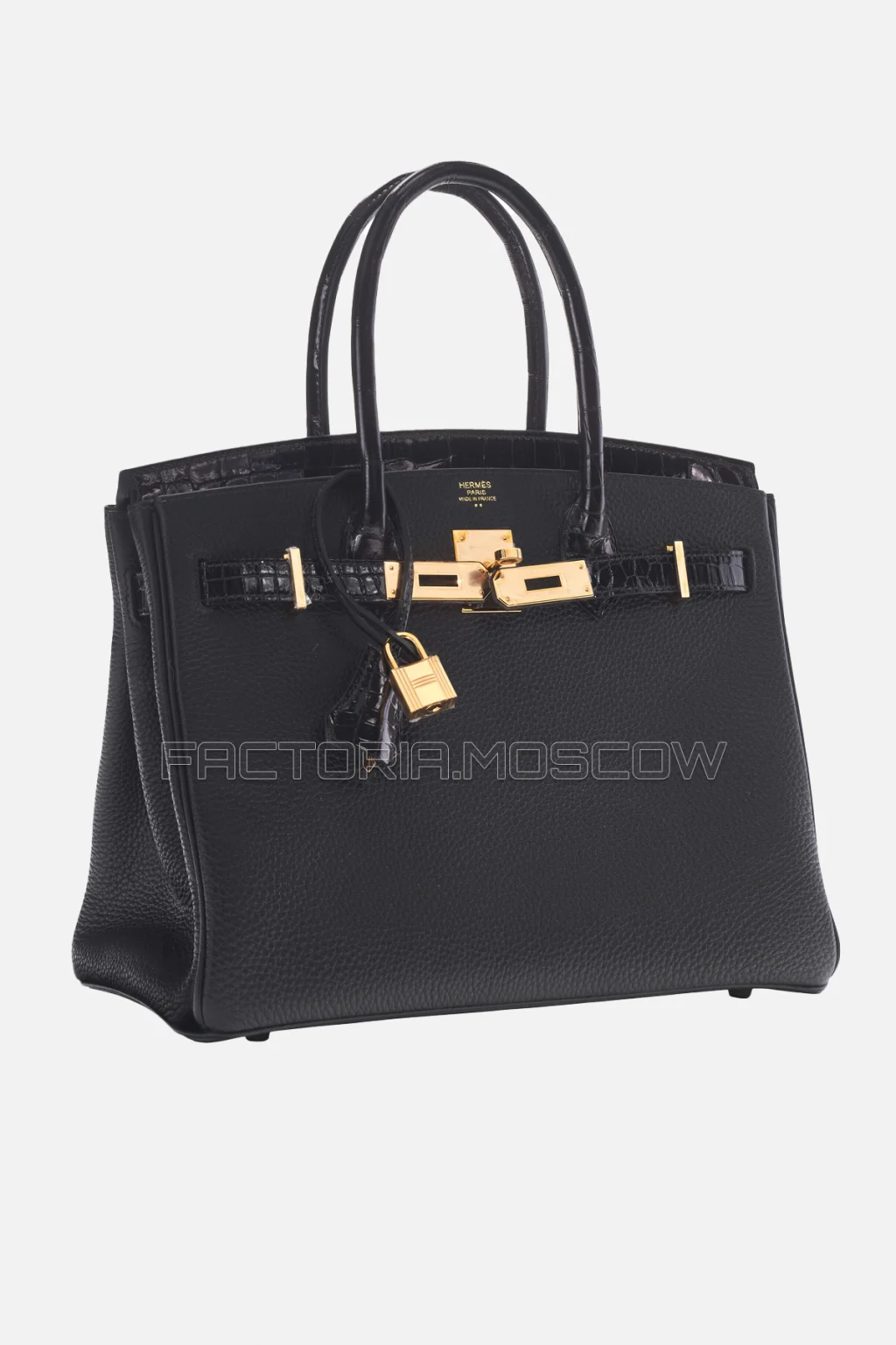 Hermes Birkin Touch 30 Shiny Black Niloticus Crococdile/Togo RGHW