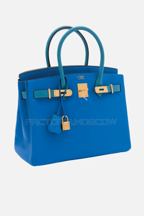 Hermes Birkin 30 Bleu Paradis/Bleu Paon Chevre GHW