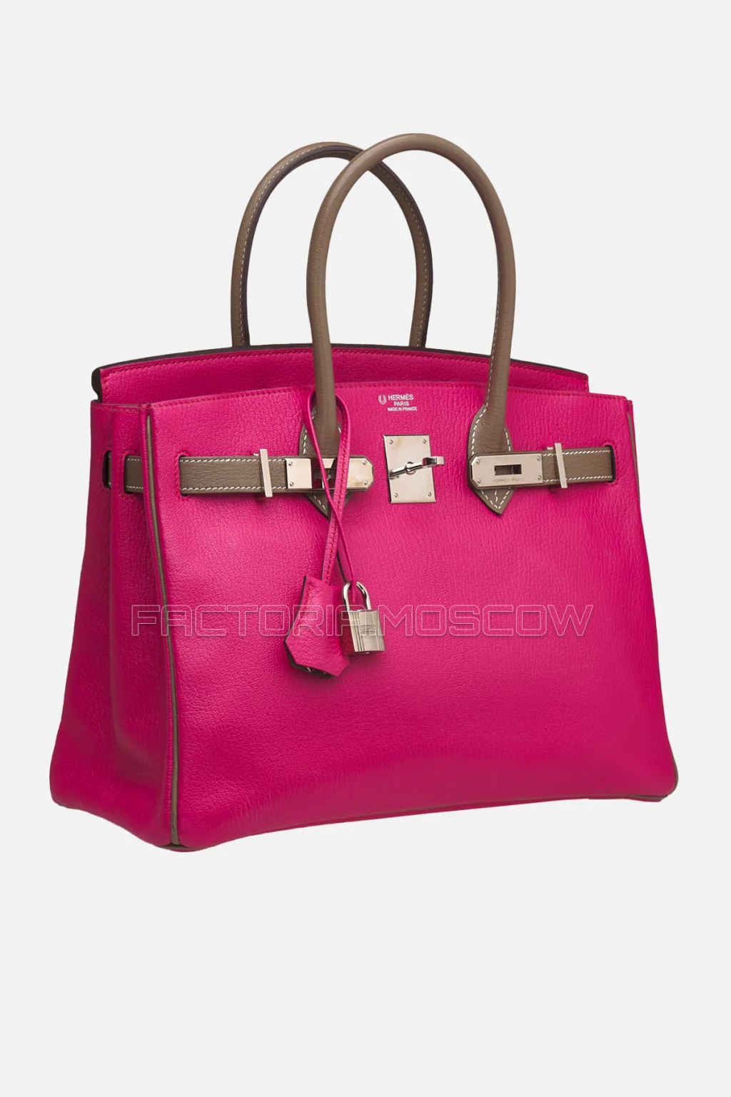 Hermes Birkin 30 Rose Shocking/Étoupe Chevre PHW