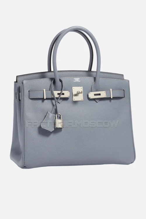 Hermes Birkin 30 Bleu Lin Epsom PHW