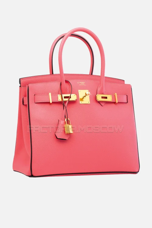 Hermes Birkin 30 Rose Azalee/Black Epsom GHW