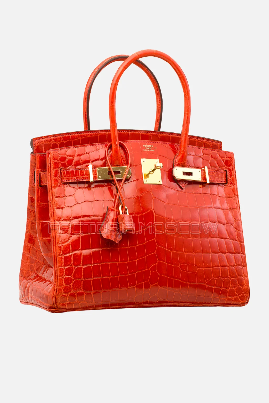 Hermes Birkin 30 Shiny Geranium Niloticus Crocodile GHW