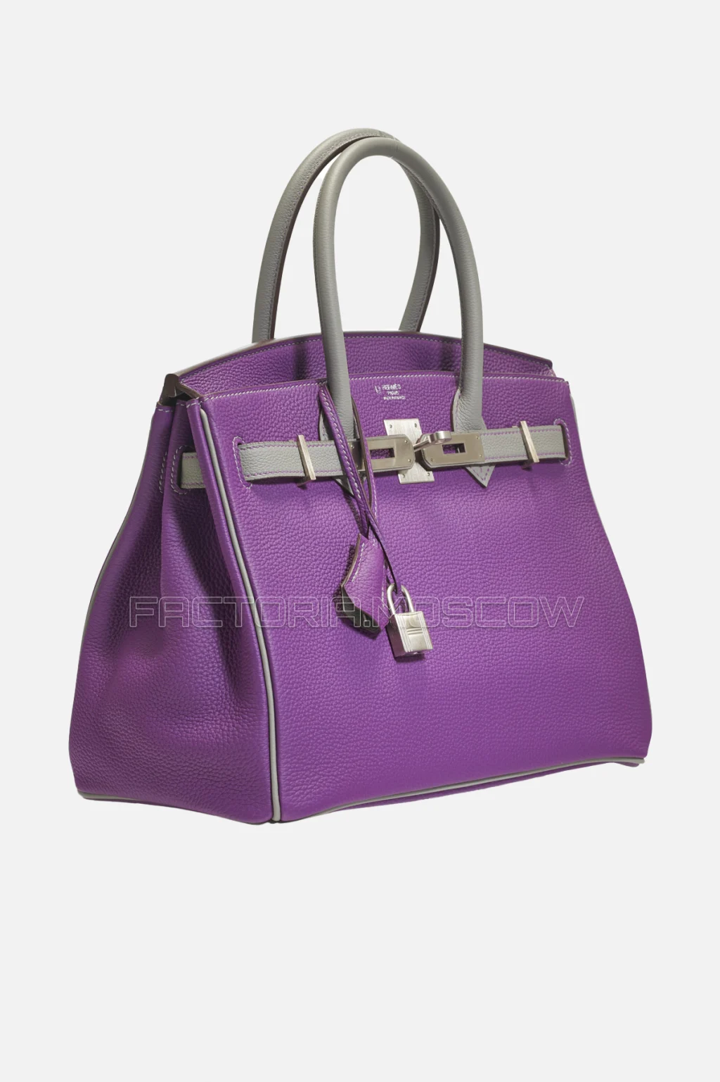 Hermes Birkin 30 Ultraviolet/Gris Mouette Togo With Brushed PHW