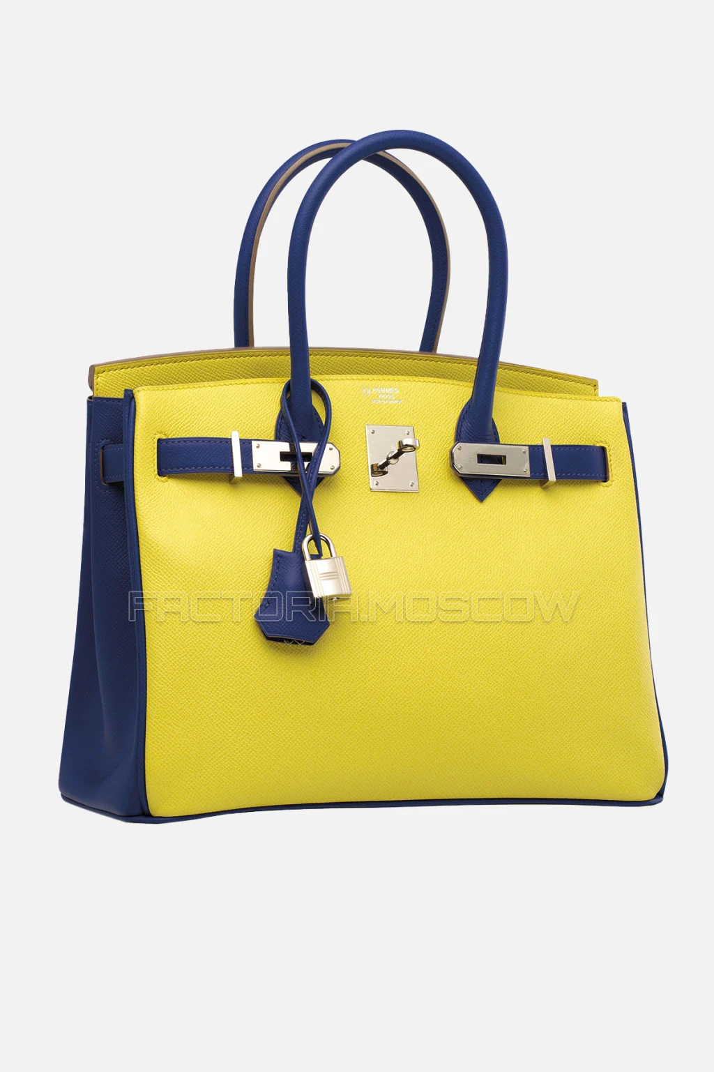 Hermes Birkin 30 Soufre/Bleu Électrique Epsom PHW