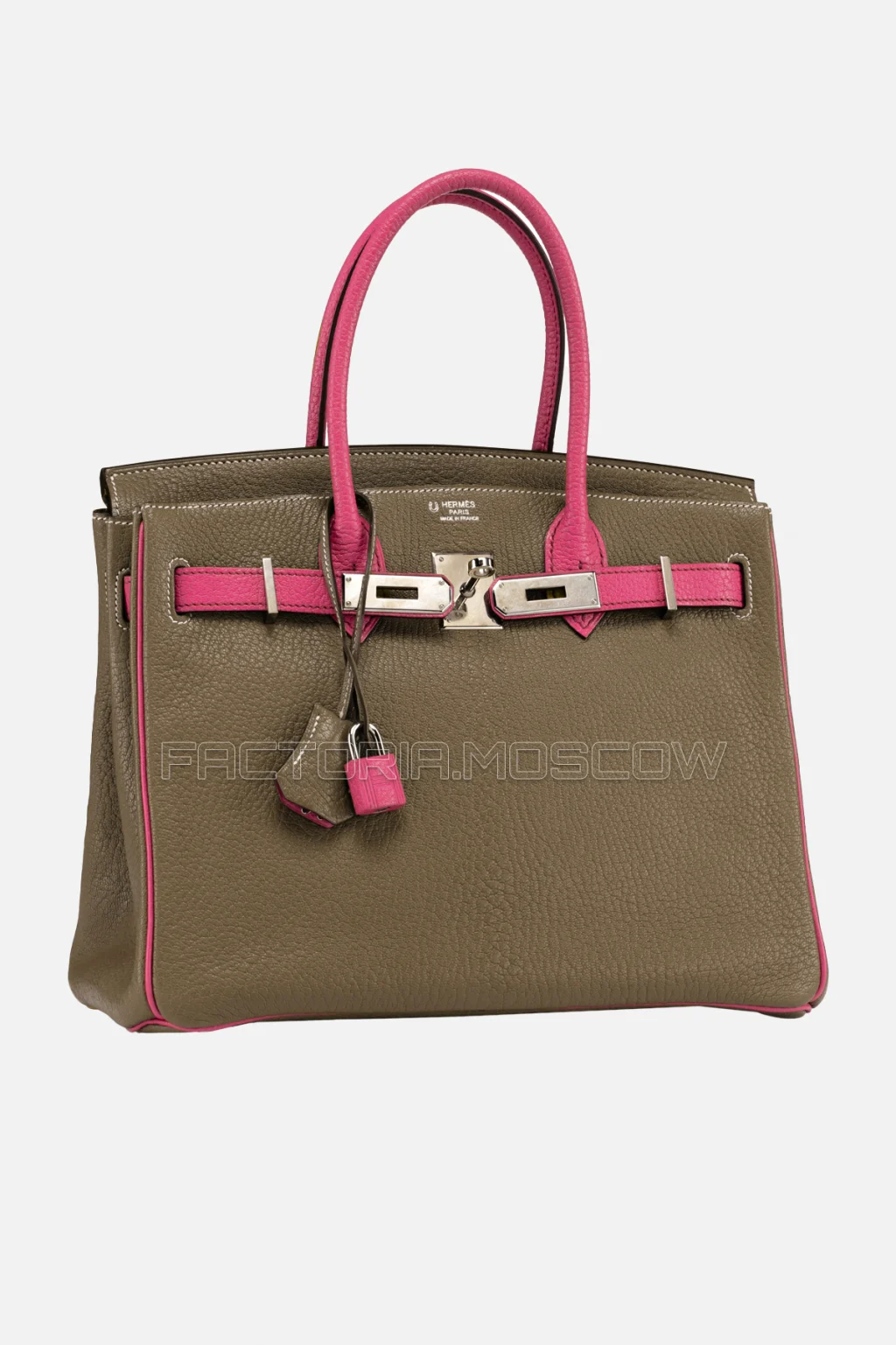 Hermes Birkin 30 Étoupe/Fuchsia Chevre PHW