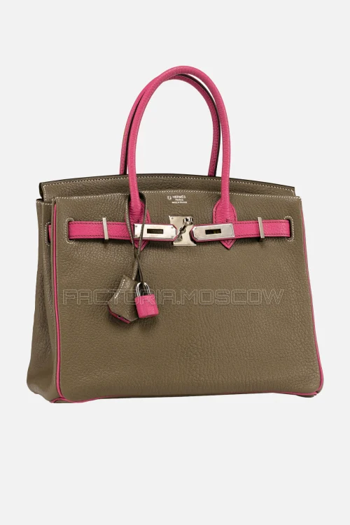 Hermes Birkin 30 Étoupe/Fuchsia Chevre PHW