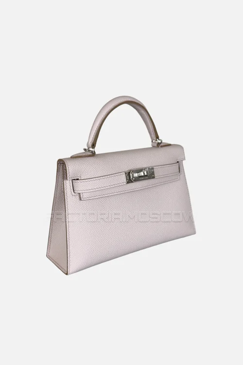 Hermes Kelly Mini 20 Colour Mauve Pale Epsom PHW