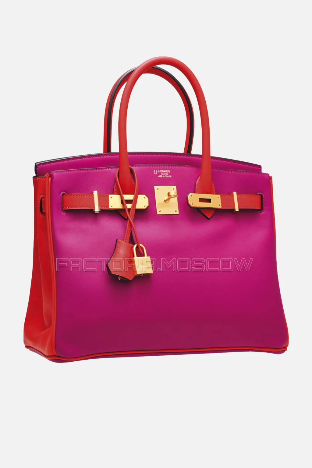 Hermes Birkin 30 Magnolia/Rouge Pivoine Swift With Brushed GHW