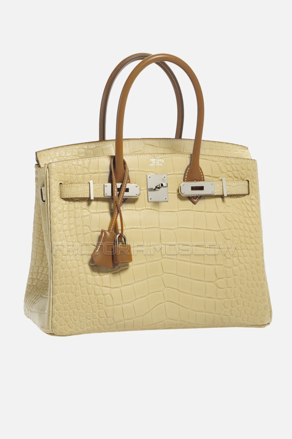 Hermes Birkin Touch 30 Matte Vanille Alligator/Fauve Barenia PHW