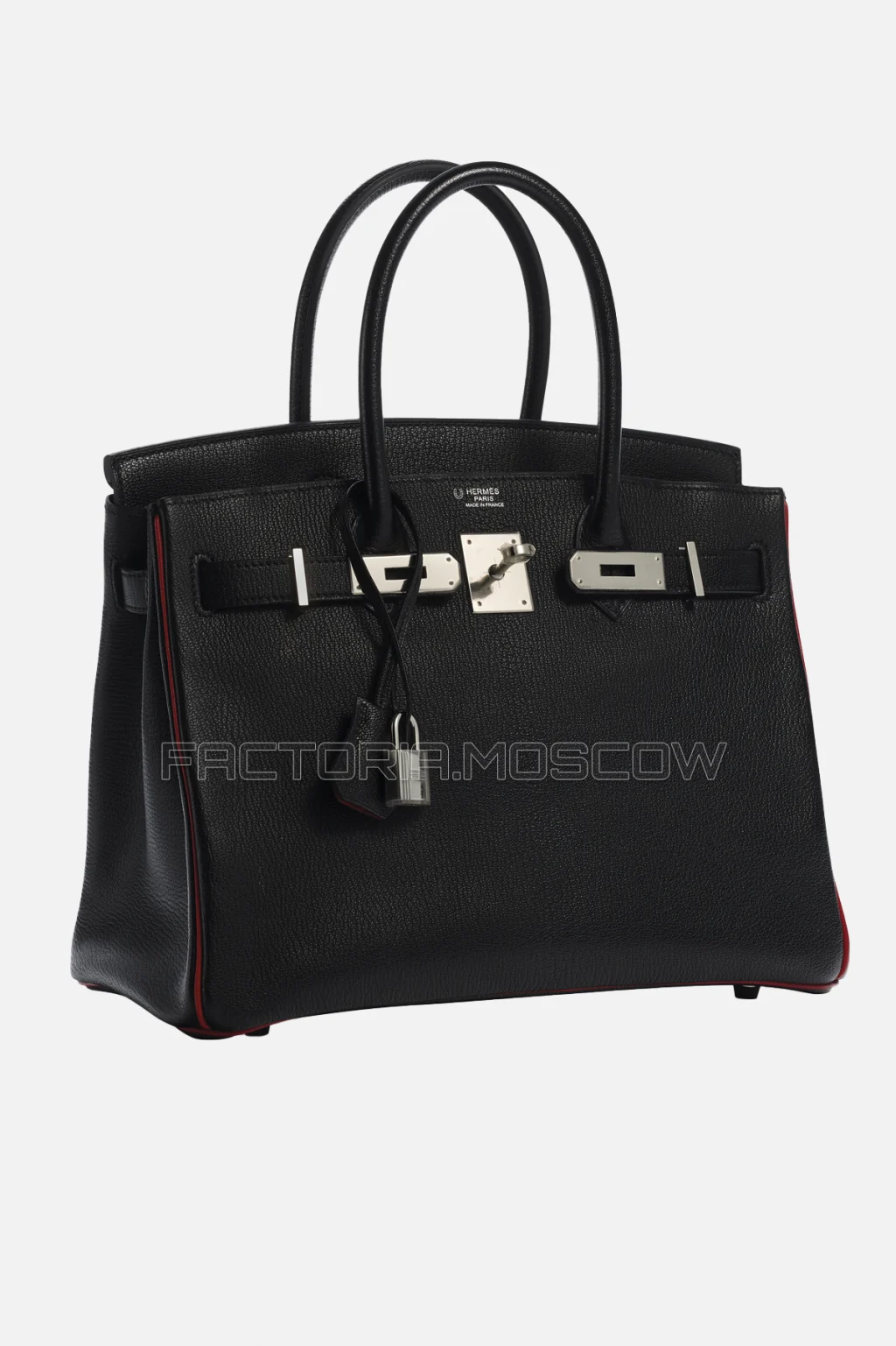 Hermes Birkin 30 Black/Rouge Casaque Chevre PHW