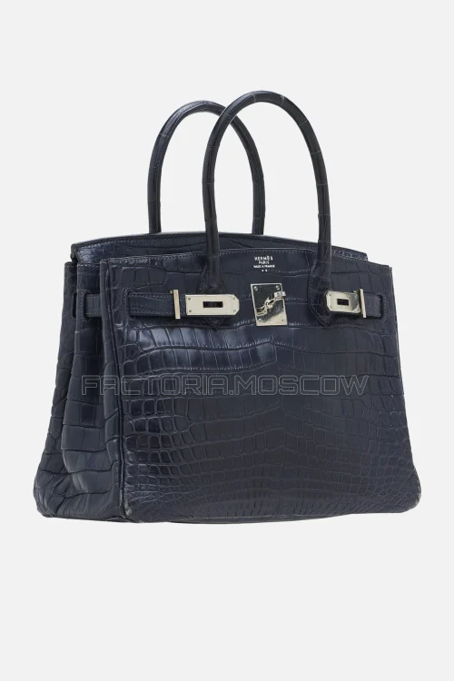 Hermes Birkin 30 Matte Graphite Niloticus Crocodile PHW