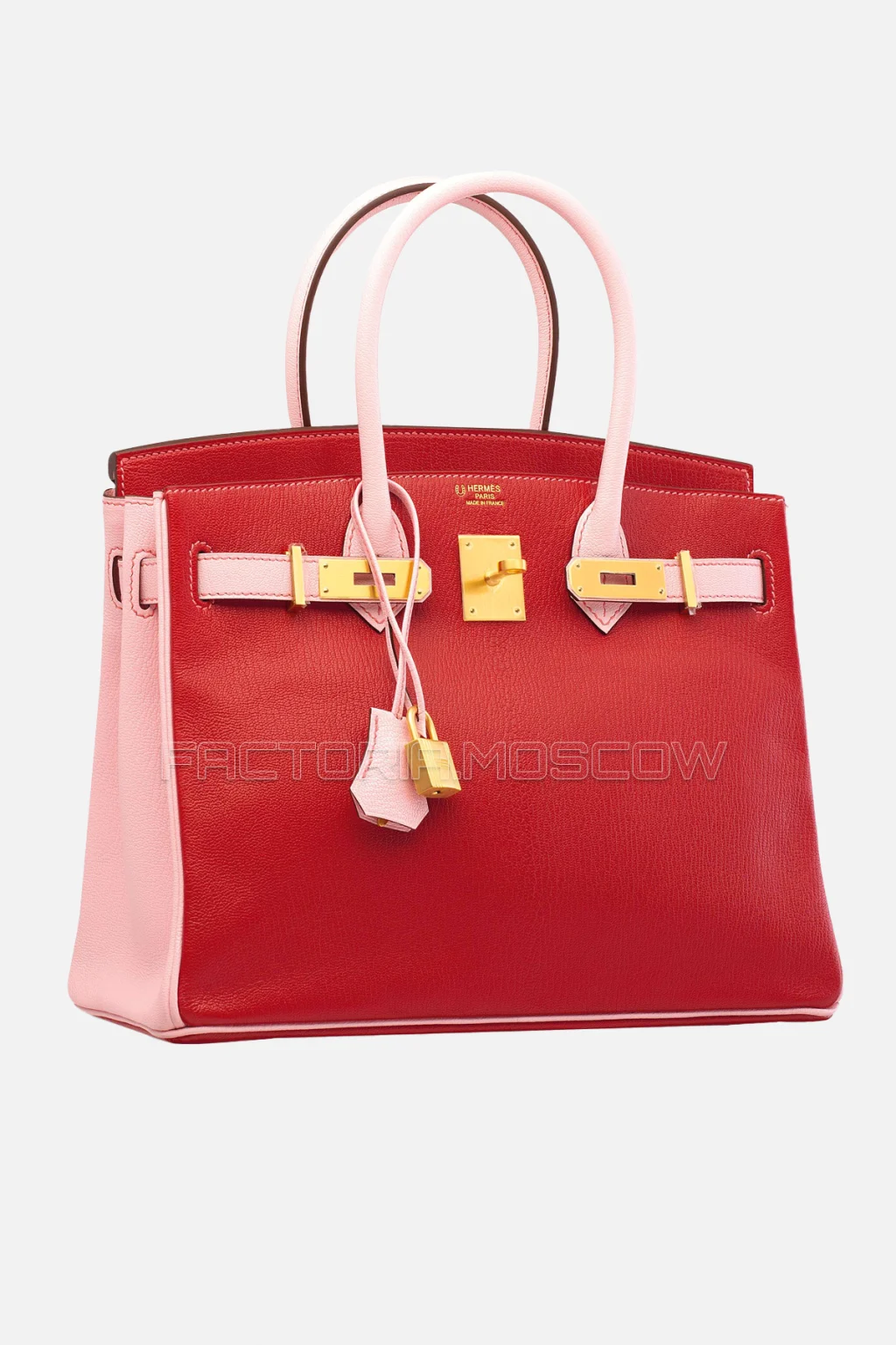 Hermes Birkin 30 Rouge Casaque/Rose Sakura Chevre With Brushed GHW