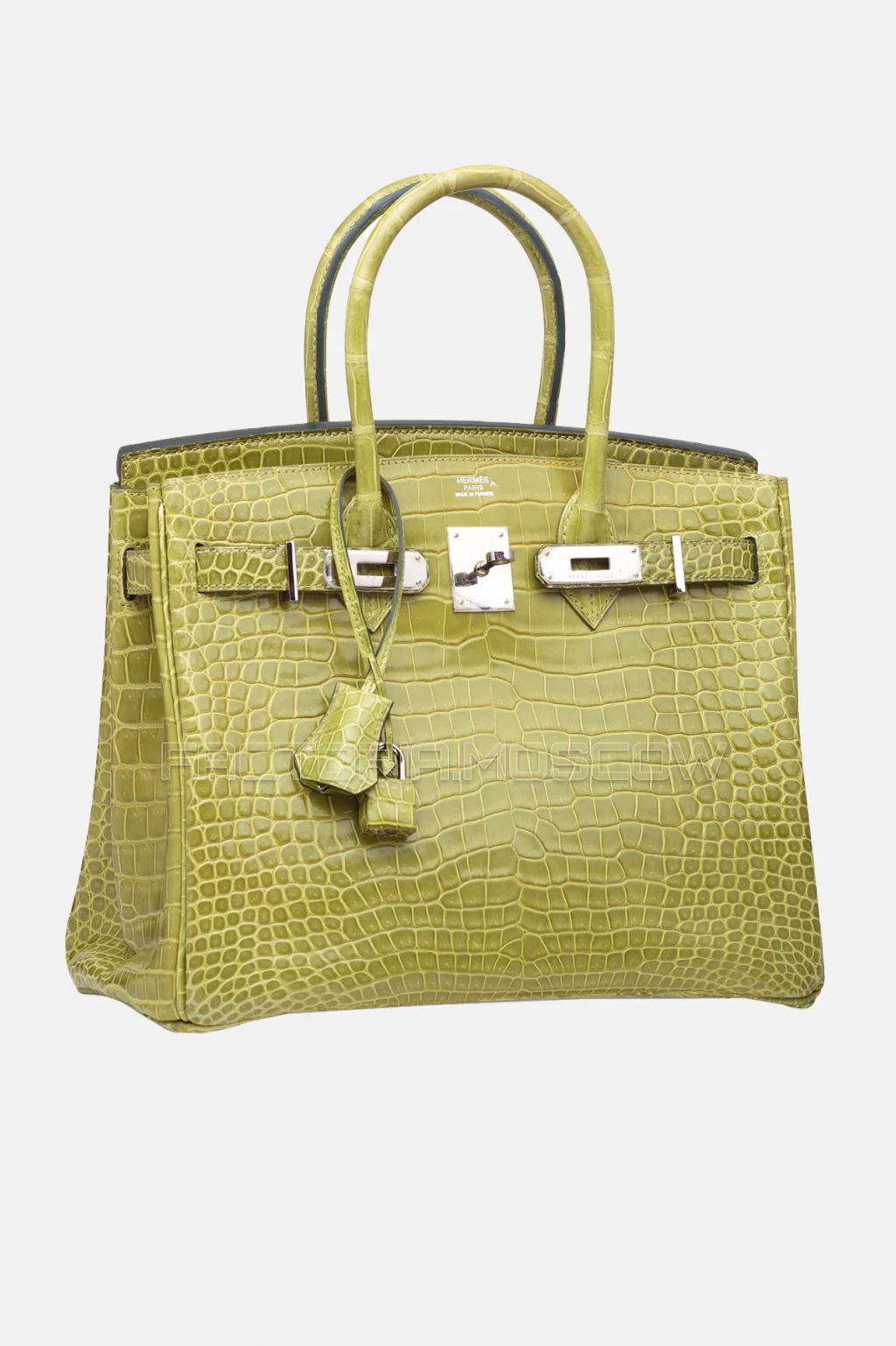 Hermes Birkin 30 Shiny Vert Anis Porosus Crocodile PHW