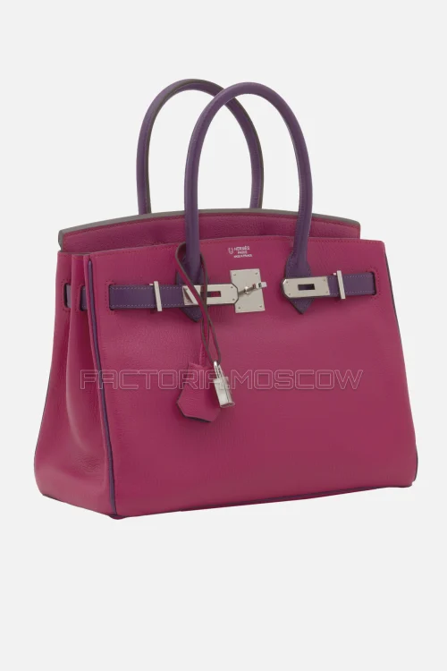 Hermes Birkin 30 Rose Shocking/Violet Chevre PHW