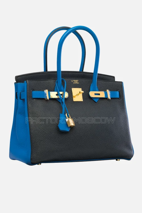 Hermes Birkin 30 Bleu Indigo/Bleu Hydra Clemence GHW