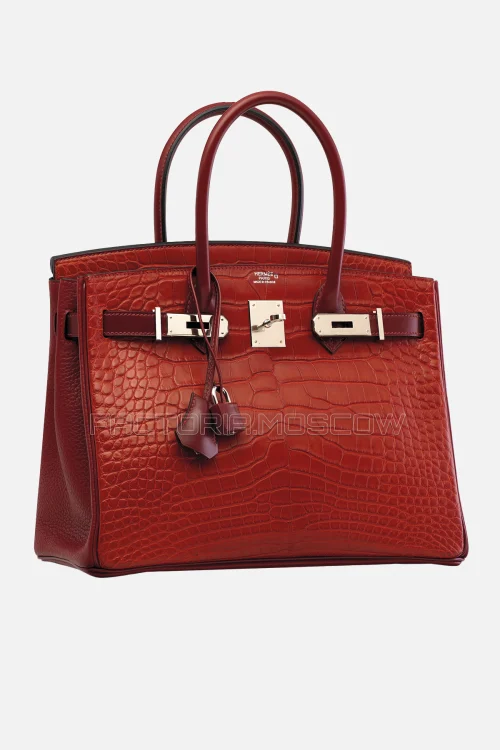 Hermes Birkin 30 Matte Rouge H Alligator, Box Calf Clemence PHW