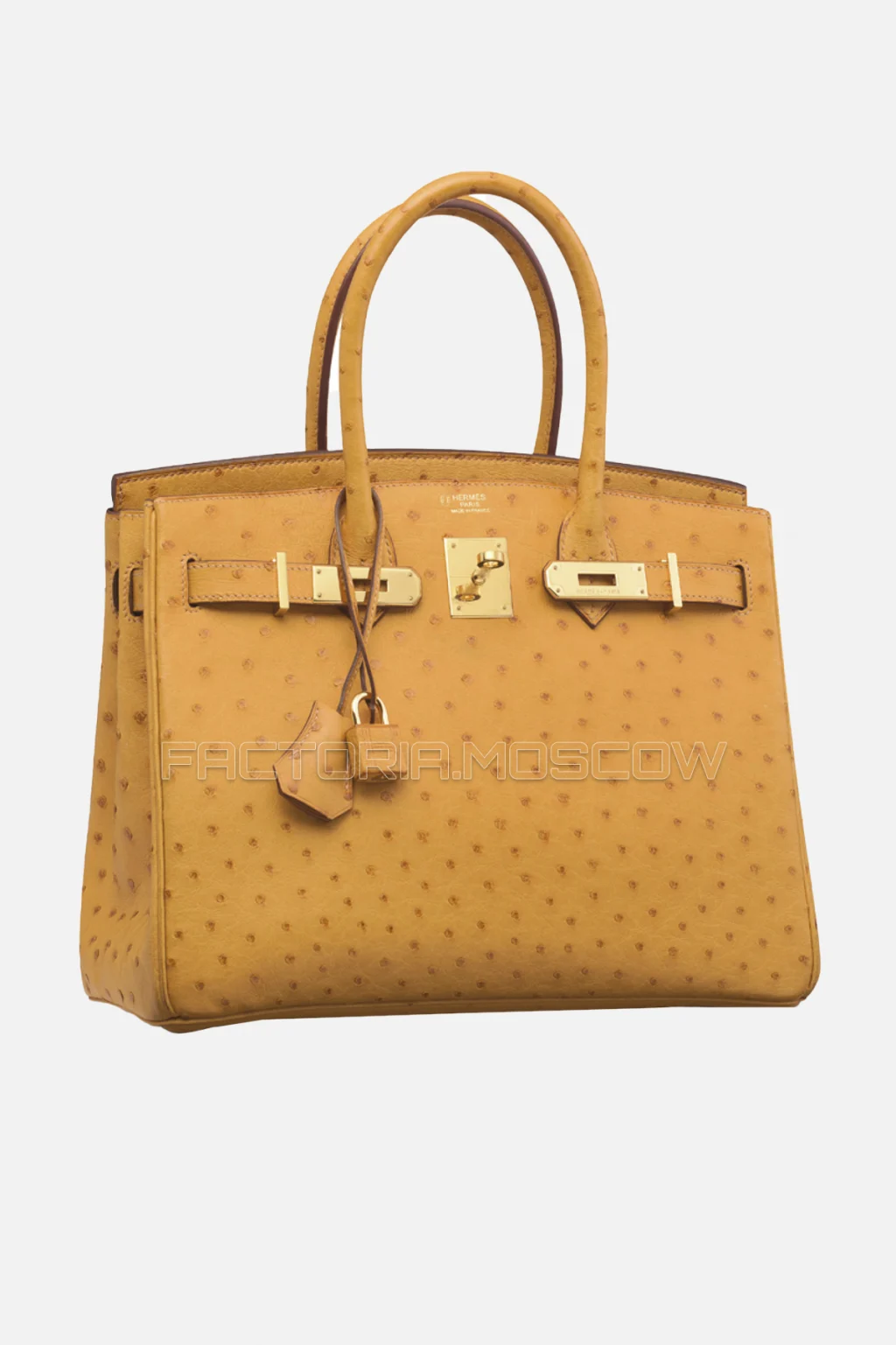 Hermes Birkin 30 Safran/Chocolat Ostrich Bi-Color GHW