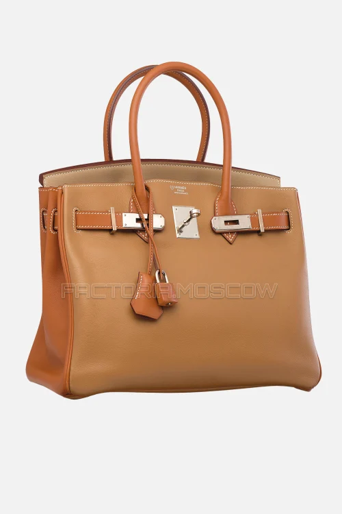 Hermes Birkin 30 Swift Tabac Camel, Argile, Gold PHW