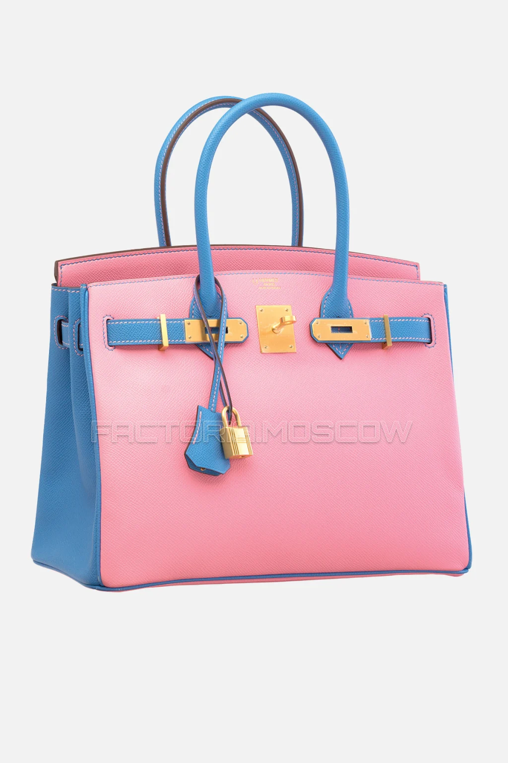 Hermes Birkin 30 Rose Confetti/Blue Paradis Epsom With Brushed GHW