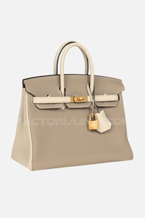 Hermes HSS Birkin 25 Togo Craie/Gris Tourterelle GHW