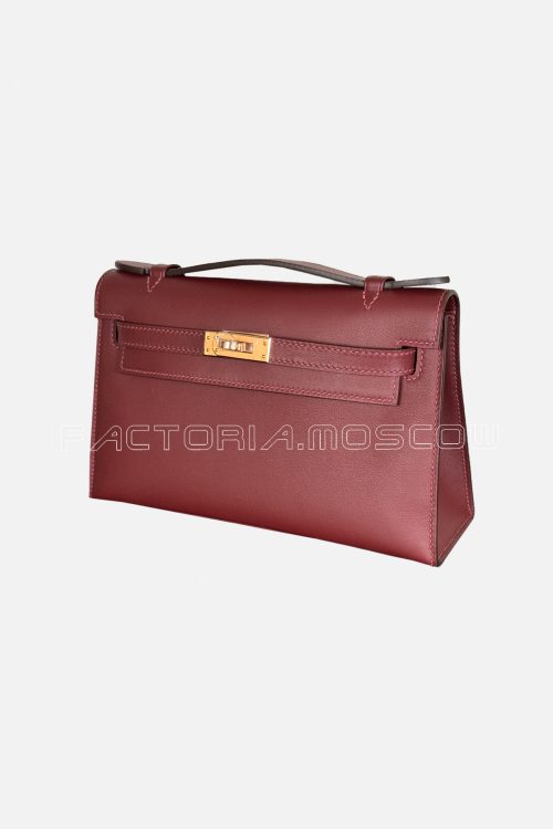 Hermes Kelly Pochette Swift Rouge H RGHW
