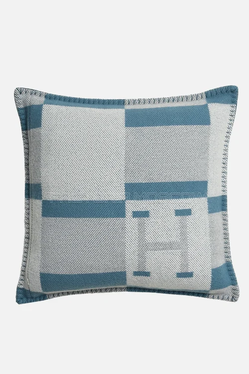Hermes Avalon Bayadere pillow Bleu Baltique