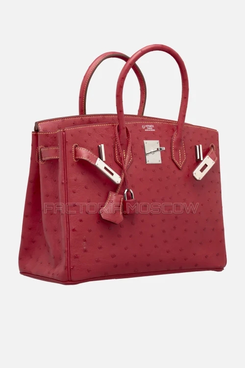 Hermes Birkin 30 Rouge Casaque Ostrich PHW