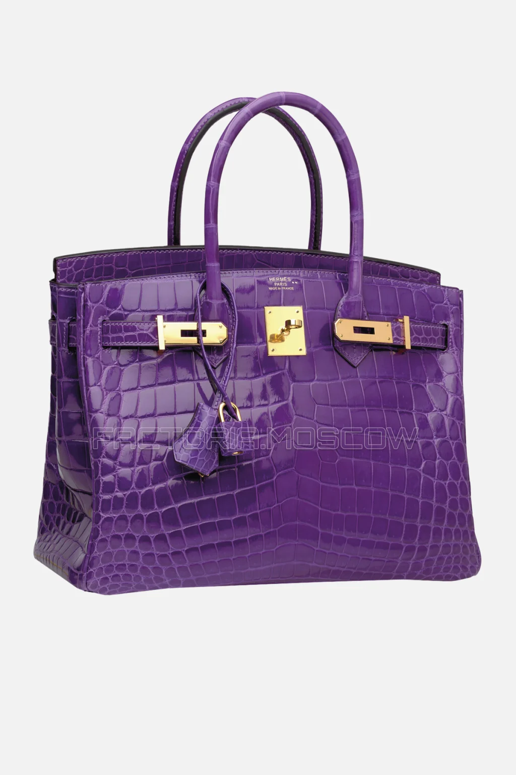 Hermes Birkin 30 Shiny Ultraviolet Niloticus Crocodile GHW
