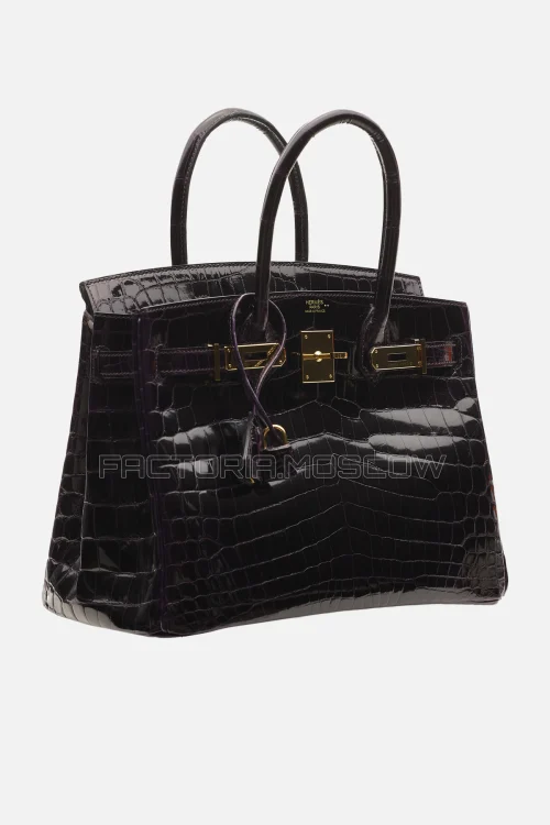 Hermes Birkin 30 Prunoir Shiny Niloticus Crocodile GHW