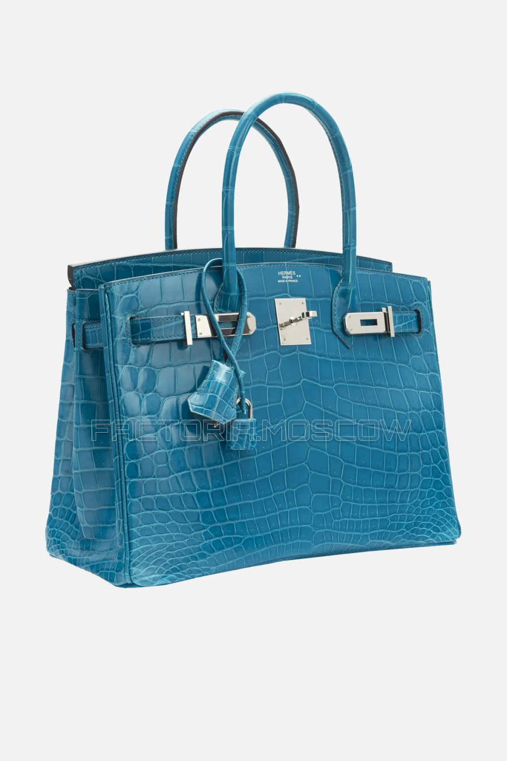 Hermes Birkin 30 Shiny Bleu Izmir Niloticus Crocodile PHW