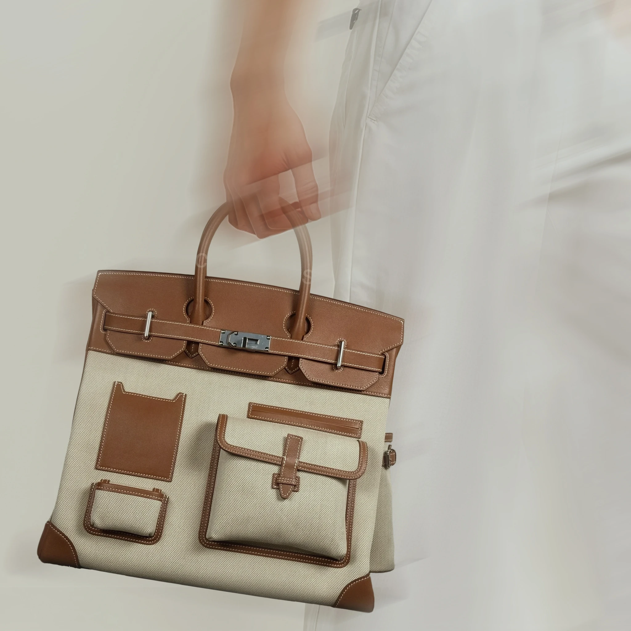 Hermes Birkin 40 Evercolor/Toile Colour Graphite PHW
