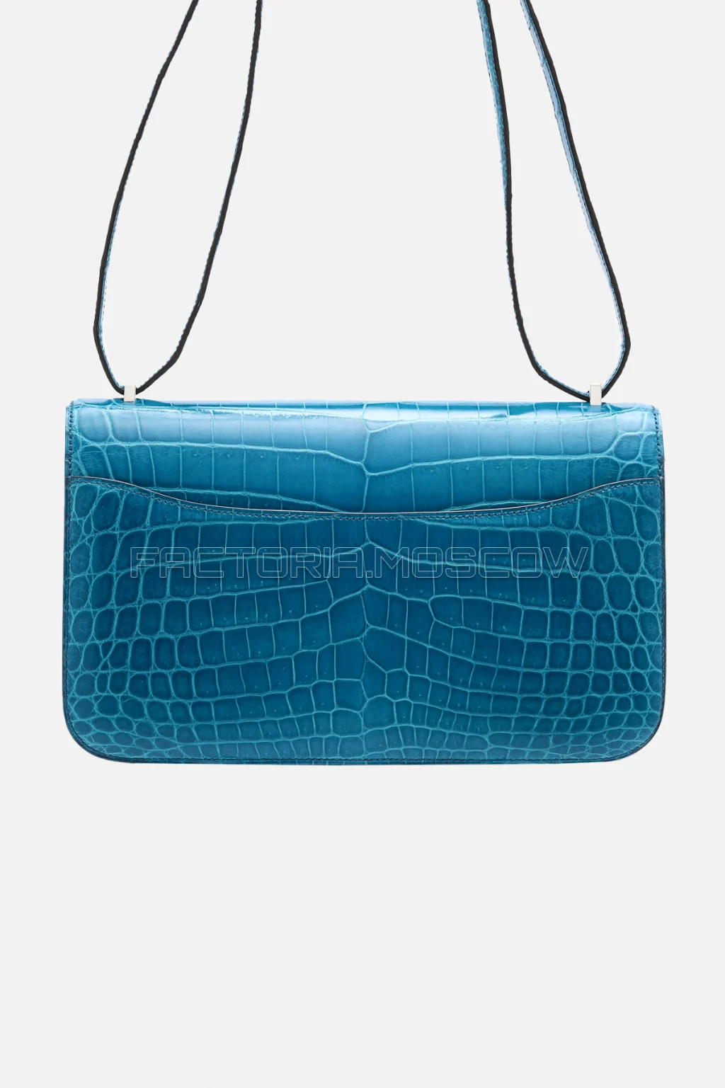 Hermes Constance Elan Shiny Bleu Izmir Niloticus Crocodile PHW