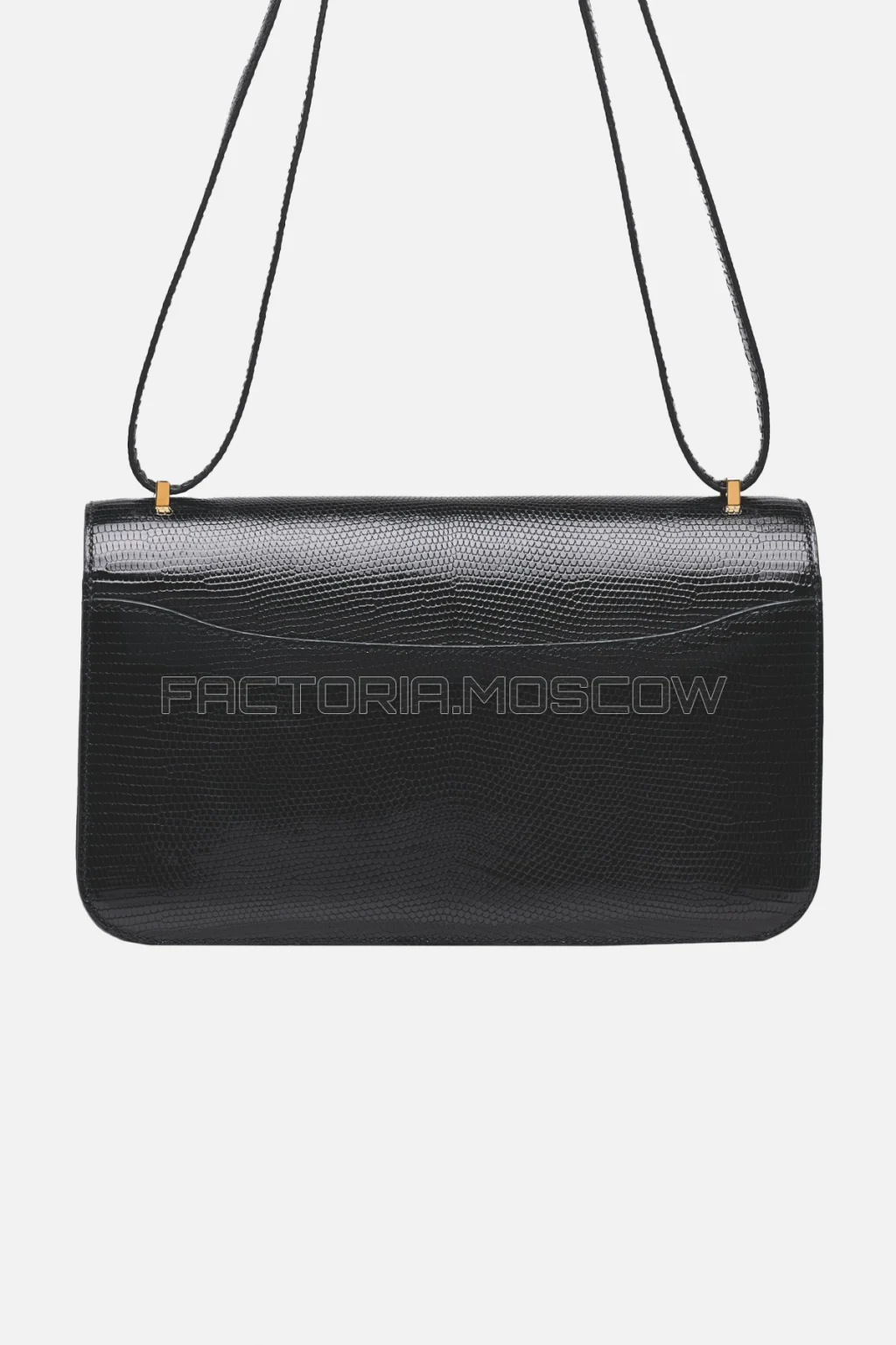Hermes Constance Elan Shiny Black Niloticus Lizard GHW