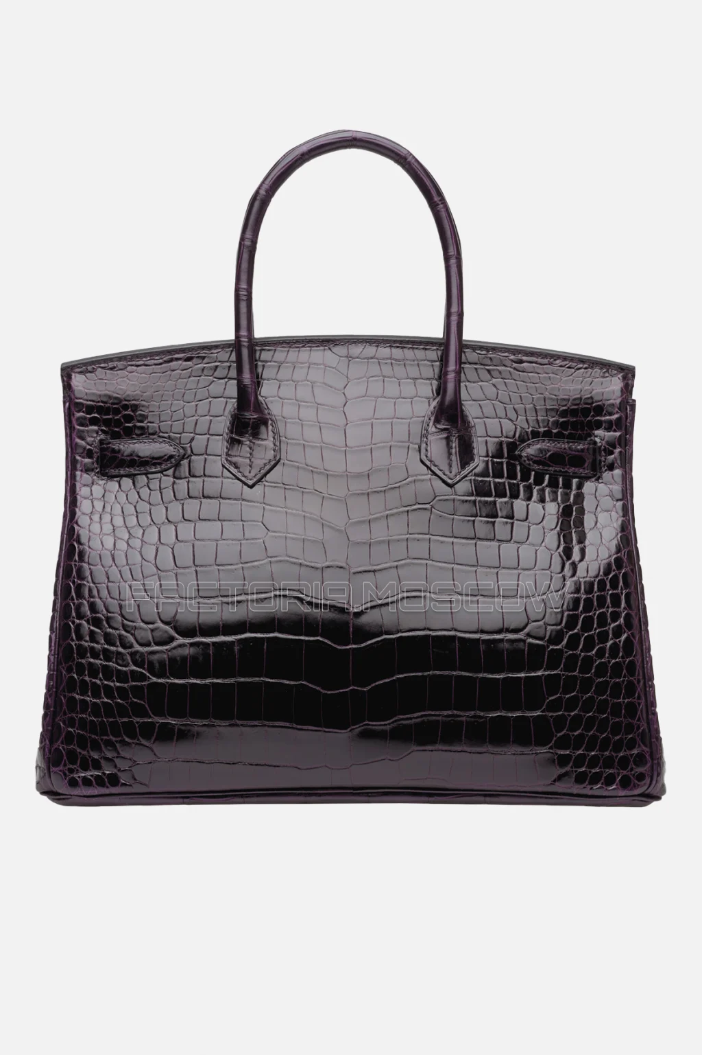 Hermes Birkin 30 Shiny Prune Porosus Crocodile GHW