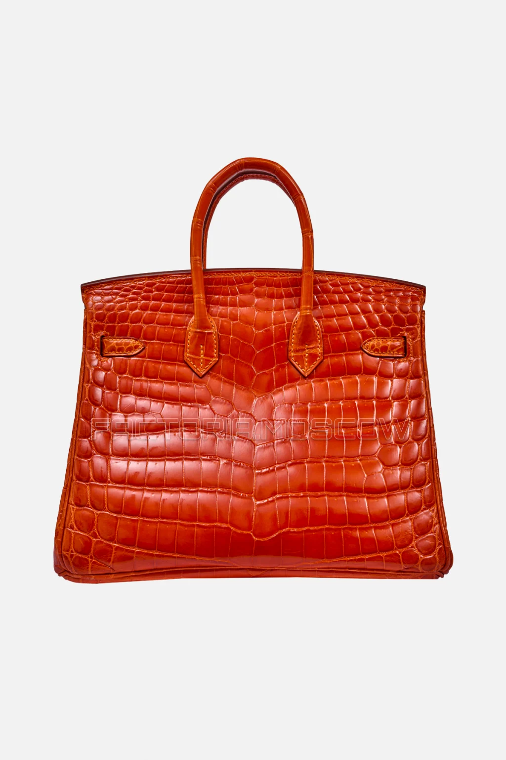 Hermès Birkin 25 Orange Shiny Niloticus Crocodile PHW