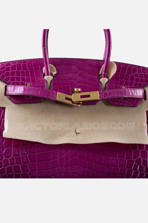 Hermes Birkin 30 Shiny Rose Scheherazade Porosus Crocodile PHW