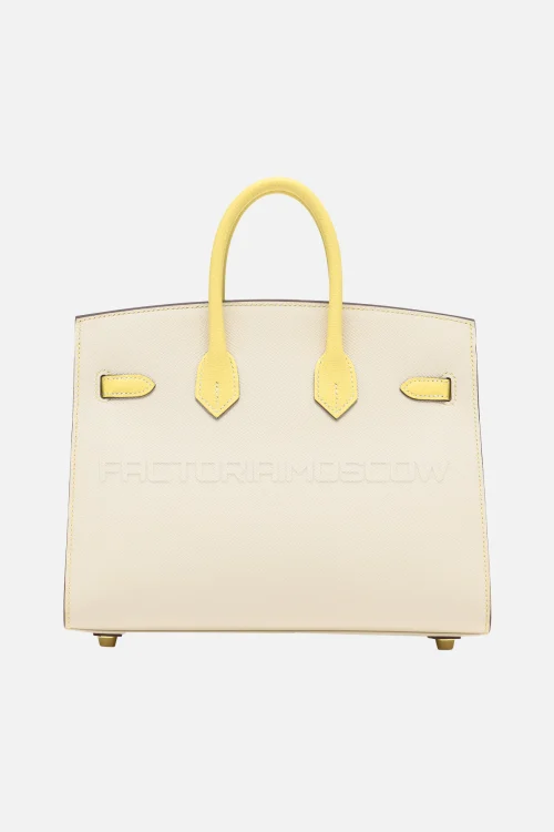 Hermes Birkin Sellier 25 Epsom Craie/Jaune Poussin GHW
