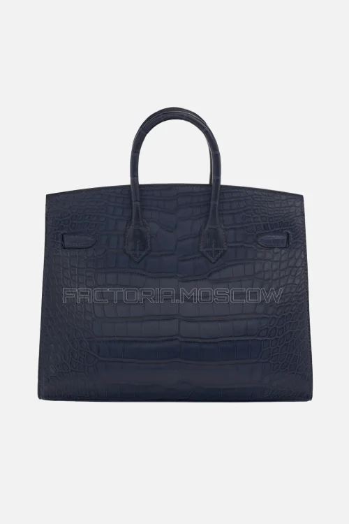 Hermes Birkin Sellier 25 Matte Bleu Indigo Alligator PHW