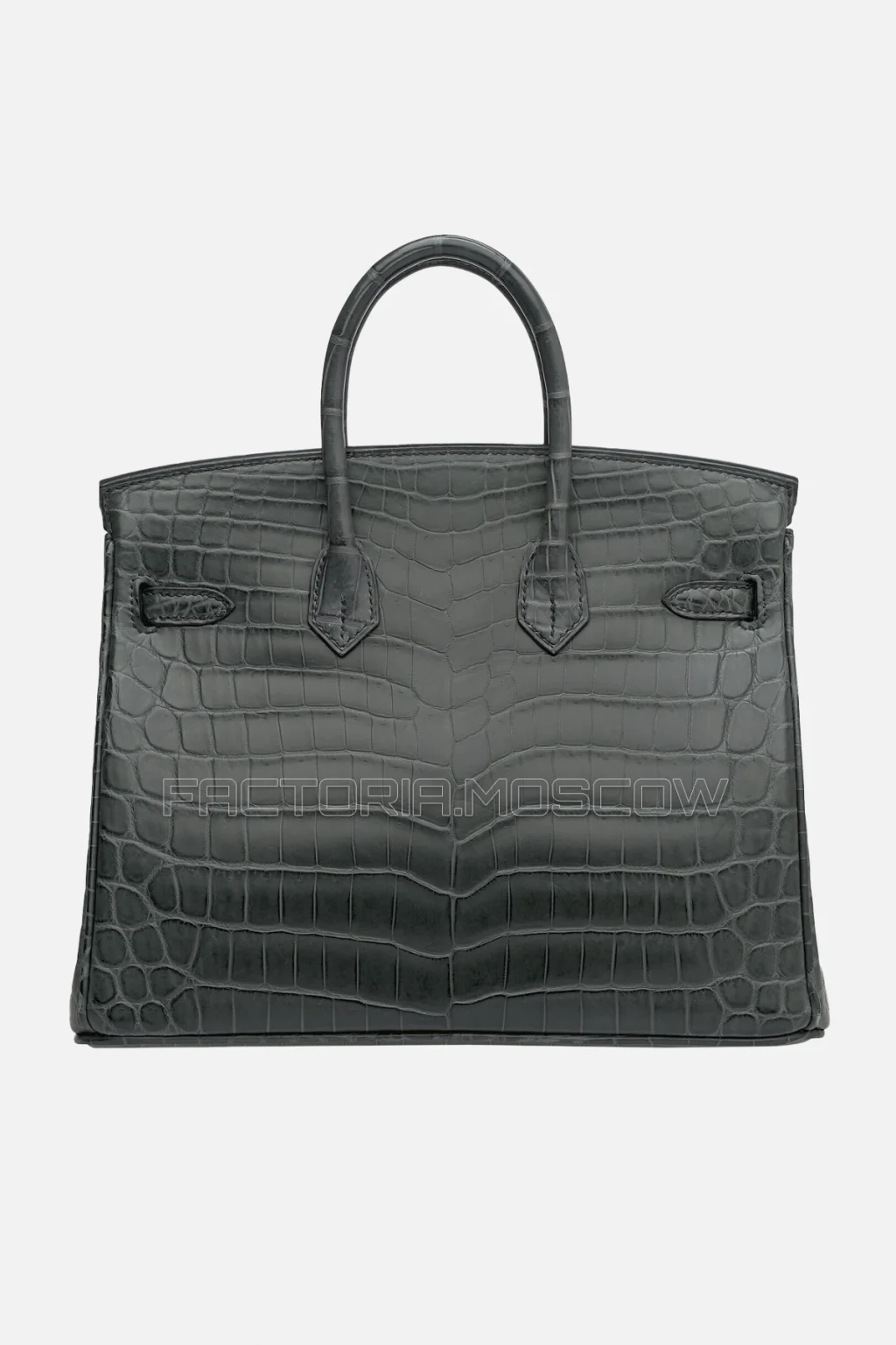 Hermes Birkin 25 Matte Plomb Niloticus Crocodile PHW