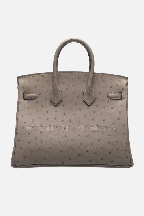 Hermes Birkin 25 Gris Tourterelle Ostrich GHW