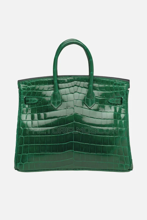 Hermes Birkin 25 Shiny Vert Emeraude Niloticus Crocodile GHW