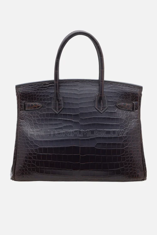 Hermes Birkin 30 Matte Ébene Porosus Crocodile GHW