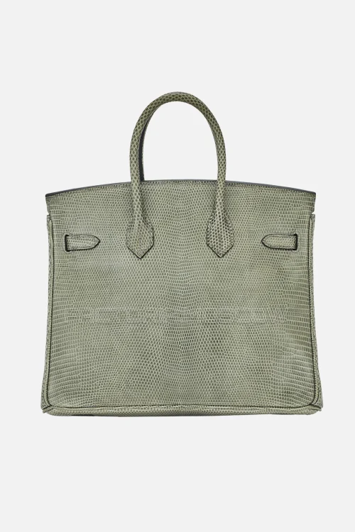 Hermes Birkin 25 Shiny Gris Fonce Niloticus Lizard PHW