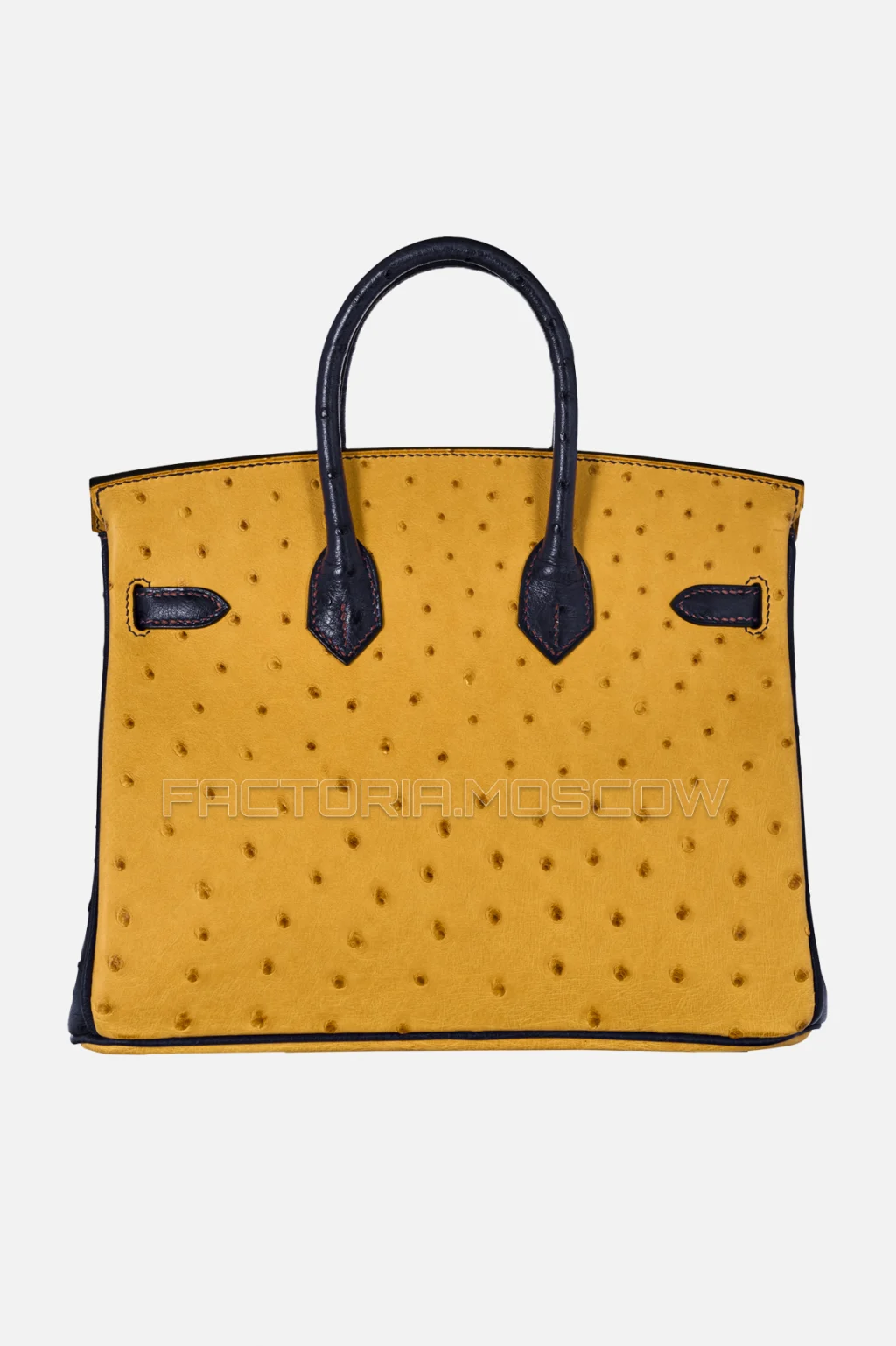 Hermes Birkin 25 Safran/Indigo Ostrich GHW