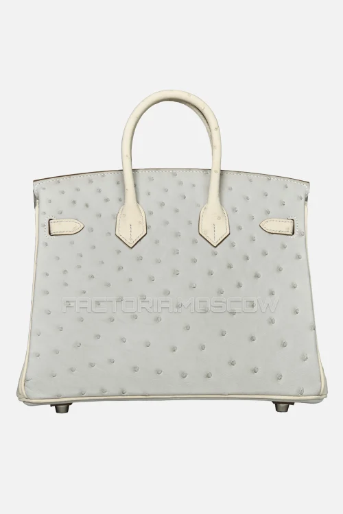 Hermes Birkin 25 Gris Perle/Beton Ostrich PHW